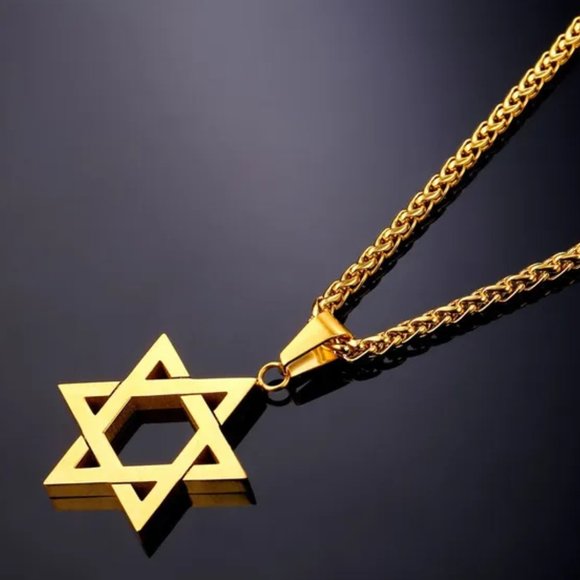 Gold Jewish Star of David Necklace - Picture 3 of 3